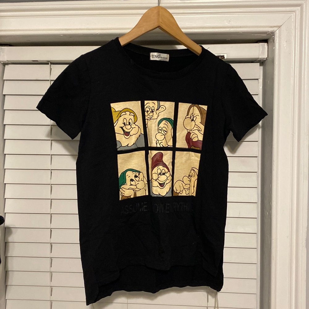 Black Graphic Snow-White Tee